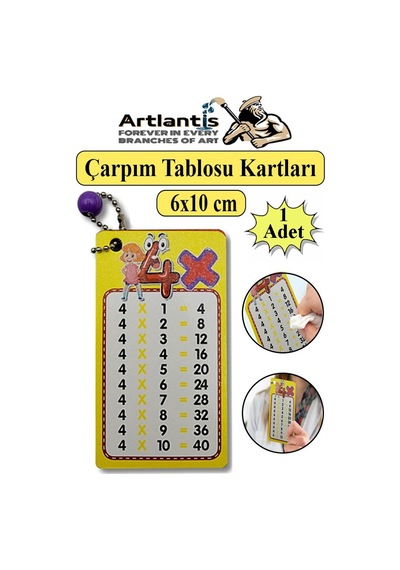 Zincirli Çarpım Tablosu 1 Adet 6x10 Cm Cep Zircirli Çarpım Tablosu Yaz Sil Özellikli Çarpım Tablosu Kartları Karne Hediyesi