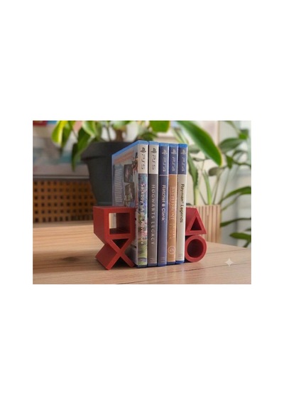 Ps5 Logolu Cd Stand Rafı, İkonik Tuş Simgeli Oyun Kutusu Cd Rafı Stand Organizer11