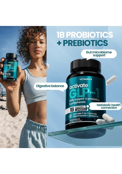 Glp-1 Support 1billion Probiotics +prebiotics -11 İn 1 Akkermensia + Berberine 60 Caps.