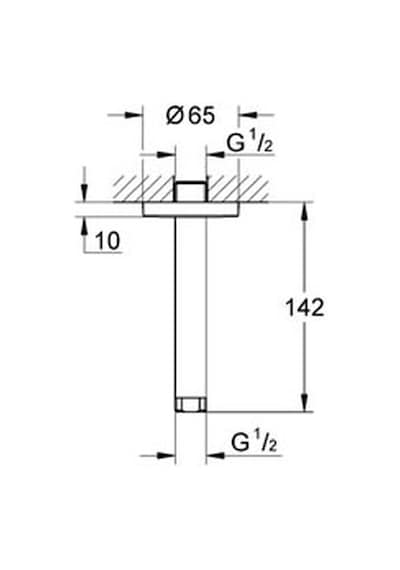 Grohe Rainshower Tavan İniş Borusu 142 Mm - 28724000
