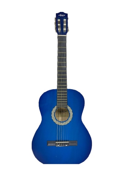 Klasik Gitar Tam Boy 4/4 Düz Mavi Sap Ayarlı Üst Kalite