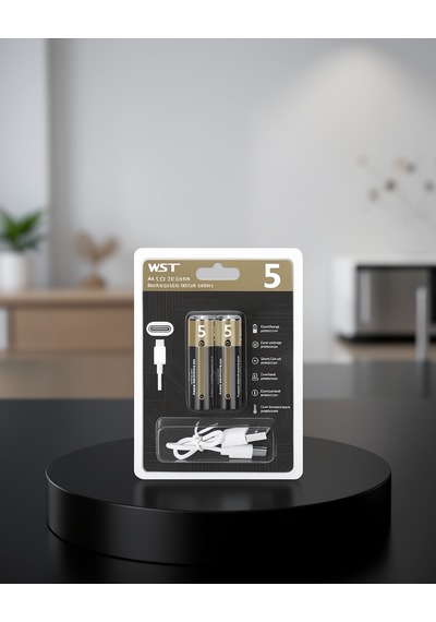 Tekrar Şarj Edilebilir Aa Pil Usb Type-c Şarjlı 1000+ Döngü Uczzzsaatpilii-1