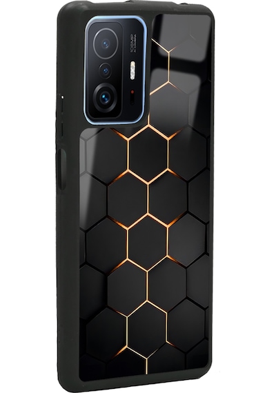 Xiaomi Mi 11t Pro Yellow Carbon Tasarımlı Glossy Telefon Kılıfı Çok Renkli