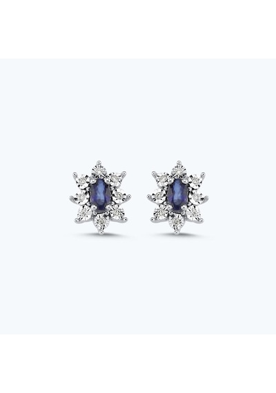 Altınbaş Pırlanta Safir Oval Küpe Esd795xs-14k Beyaz