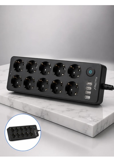 Lexroo Akım Korumalı 10'lu Grup Priz Usb Ve Type-c Çıkışlı Çoklu Diğer