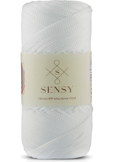 1.5 Mm - 100 Gr Polyester Makrome Ipi Beyaz 150 M Polyester Makrome Ip Supla Ip Ve Çanta Ipliği