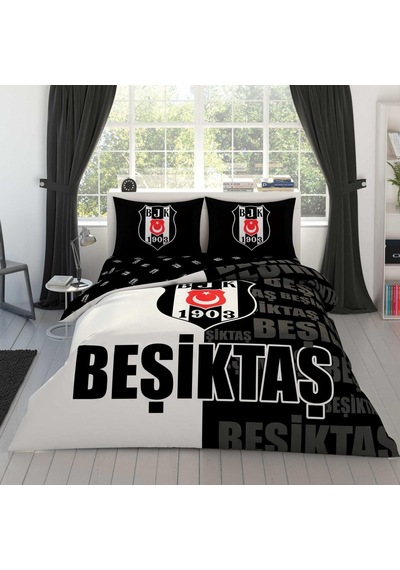 Taç Lisanslı Çift Kişilik Nevresim Takımı Beşiktaş Parçalı Logo Diğer