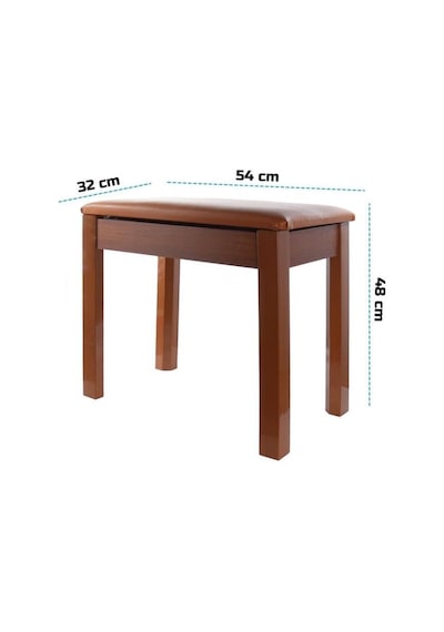 Midex Tbx-144or Üst Kalite Piyano Taburesi Gizli Bölmeli Turuncu Renk 32x54x48 Açık Bej