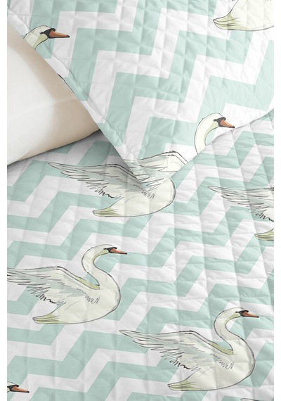 Evimde Bambaşka Mint Kuğu Zigzag Çocuk Odası Tek Kişilik Pike Takımı-pastel Geometrik 160x220 CM Kapitone Yazlık Örtü Evimde Bambaşka Mint Kuğu Zigzag Çocuk Odası Tek Kişilik Pike Takımı-pastel Geometrik 160x220 CM Kapitone Yazlık Örtü