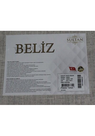 Beliz Viskon Krem Gri Soyut Desenli Tüylenme Yapmayan Toz Tutmaz Premium Salon Halısı 634 Çok Renkli