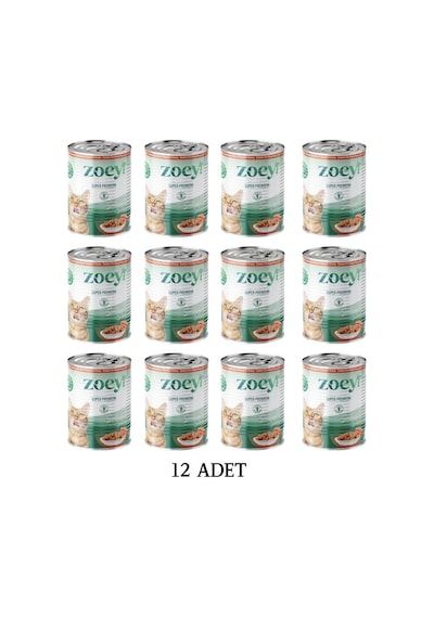 Zoey Somon Sterilised Kısırlaştırılmış Yetişkin Kedi Konserve Maması 12 x 400 G