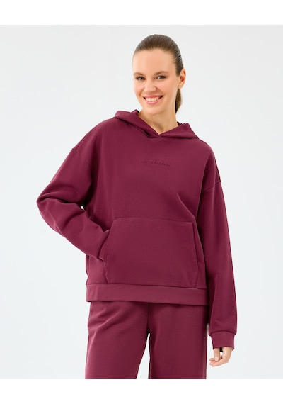 Skechers W Essential Hoodie Sweatshirt Kadın Bordo Sweatshirt S2610013-3877 Bordo