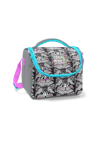 Coral High Gri Kedi Isı Yalıtımlı Beslenme Çantası - Kız Çocuk