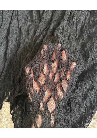 Intive Lingerie Intive Moda Ağır Güpür Dantelli Asimetrik Kesim Astarlı Kemerli M Siyah