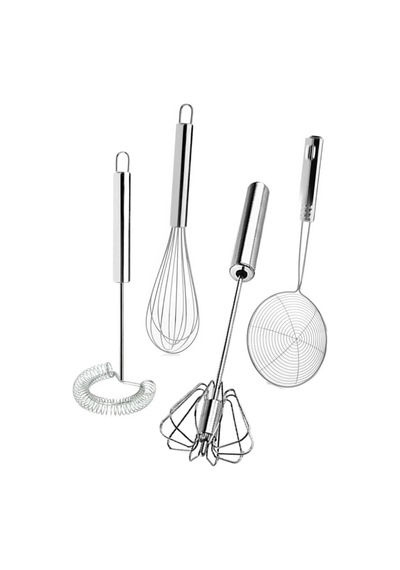 4'lü Set Otomatik Basmalı Çırpıcı, Yağ Kevgiri, Tel Çırpıcı, Yumurta Çırpıcı Sos Karıştırıcı Mikser Diğer