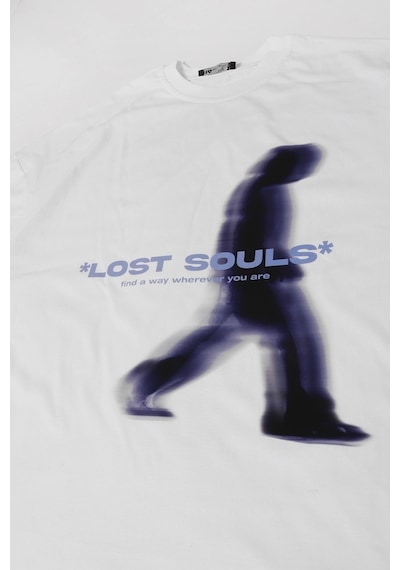 Startmore Lost Souls Baskılı Beyaz Unisex Oversize Beyaz