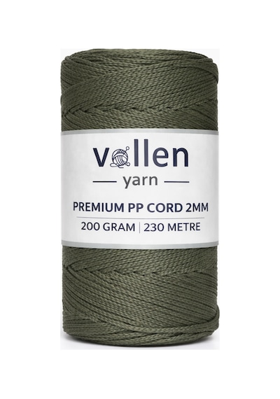 200gr/230m Premium Polyester Makrome Ipi 2mm ,makrome Ip,makrame,supla,çanta Ipi,haki
