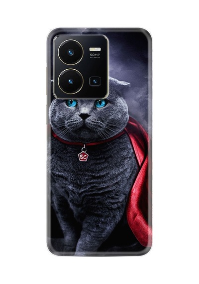 Vivo Y36 Kılıf Silikon Desen Özel Seri Super Cat 1666