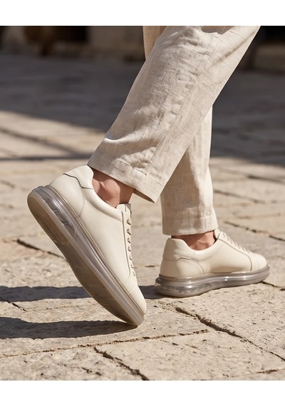2274-zanelle Hakiki Full Duble Deri Üst Kalite Premıum Erkek Sneaker Ayakkabı Bej
