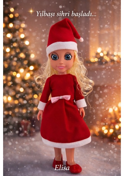Toyx Noel Anne Oyuncak Et Bebek 45 cm – Yılbaşı Kıyafetli Bebek 3+ Yaş