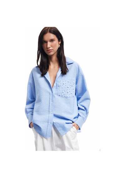 Koton Uzun Kollu Dokulu İnci İşleme Detaylı Cepli Oversize Gömlek Mavi Çizgili 5sak60038ew Mavi Çizgili Koton Uzun Kollu Dokulu İnci İşleme Detaylı Cepli Oversize Gömlek Mavi Çizgili 5sak60038ew Mavi Çizgili