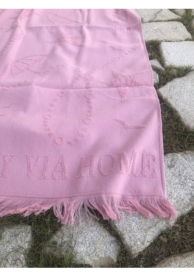 Plaj Havlusu Jakarlı 70x140 Cm Pembe