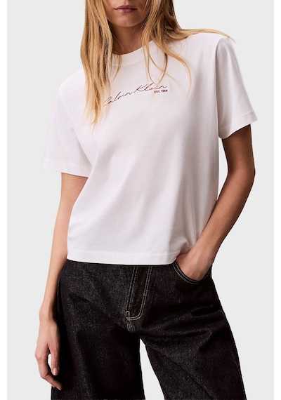 Calvin Klein Bayan T Shirt Lv047f820g Yaf Beyaz