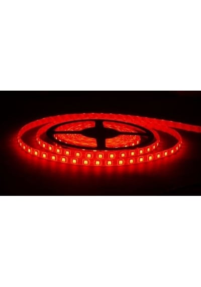 12 Volt 3 Çipli 5050 Dış Mekan IP65 Kırmızı Şerit Led M/60 Led 5 Metre