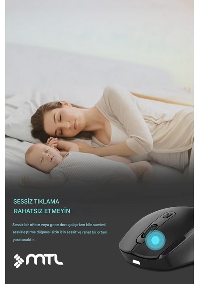 Bluetooth Şarj Edilebilir Kablosuz Ve Çift Mod Sessiz Mouse 800 - 1200 - 1400 Dpı Mt8122 Diğer