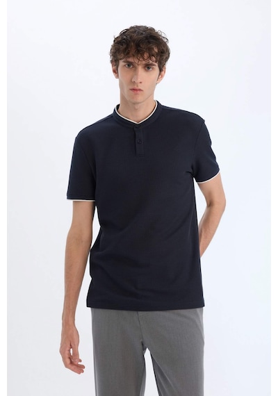 Defacto Slim Fit Dar Kesim Dik Yaka Dokulu Kısa Kollu Waffle Polo Tişört Z4262az25smnv64 Diğer