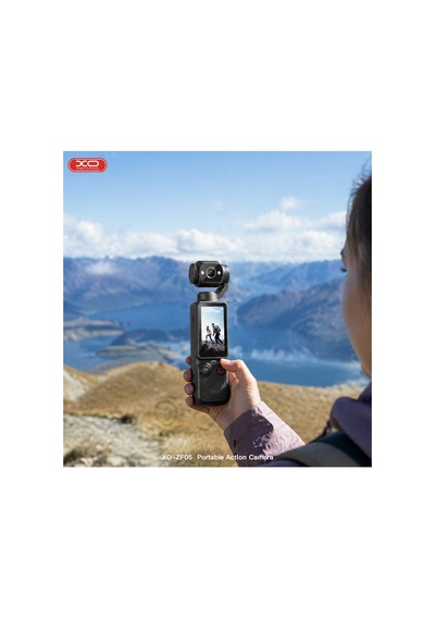 Zf05 11 Saat Çekim Süreli 2.5k/4k Taşınabilir Vlog Aksiyon Kamerası - Hd, 1.9 İnç Ekran Siyah