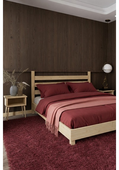 Renazzo Urban Masif Ahşap Karyola Natürel 120x200 Natürel - 120 X 200