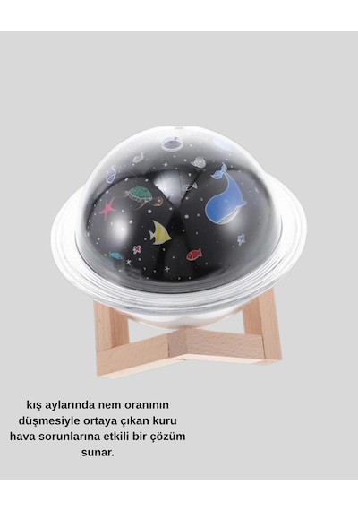 Hubrendy Tekno Usb Projeksiyon Gece Lambası Ve Hava Nemlendirici Aromaterapi Destekli, Taşınabilir