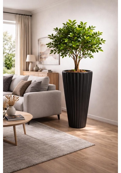 Omnipazar So-lvt1 Lilyum Vazo Saksı Takımı İç Kovalı 54 Litre No:1 Siyah