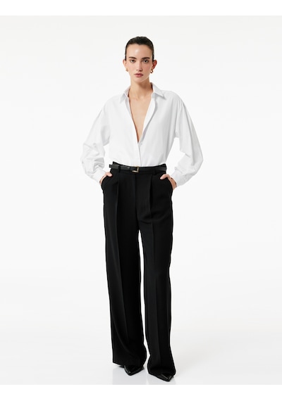 Koton Regular Fit Pile Detaylı Uzun Kollu Poplin Gömlek Beyaz 6wak60070uw Beyaz