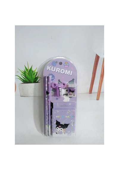 Sanrio Kuromi Cinnamoroll Kuromi Kırtasiye Seti 12 Parça Kuromi Kırtasiye Seti Mor