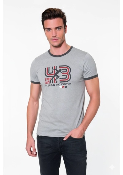 Alfa Aksesuar 03 Berrak Erkek 43 Baskılı T-shirt 1038 Gri M