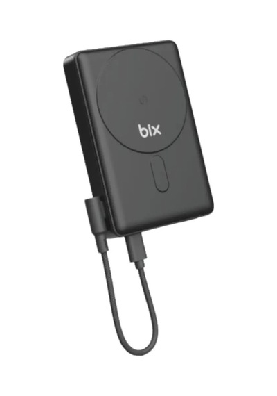 Bix Pb117 10000mah Pd20w Hızlı Şarj Type-c Çıkışlı Kablosuz Magsafe Telefon Standlı Mini Powerbank Siyah