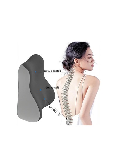 Viscoform Curve Ortopedik Bel & Bacak Destek Yastığı Visco Memory Foam Ergonomik Tasarım Gri