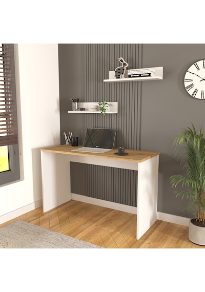 Olven Çalışma & Ofis Masası 120 Cm Beyaz-meşe