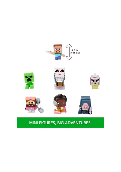 Mattel Oyuncak Seti Ve 7 Mini Aksiyon Figürü, Bir Filmi'nden İlham Alan Mini Mode Çoklu Paket, Steve Ve 3 Özel Karakter, Jfm37