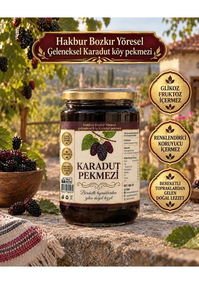 Bozkır Tahin Merkezi Doğal & Katkısız Karadut Köy Pekmezi 800 G