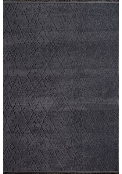 Plato Halı Opqo İskandinav Premium Yıkanabilir Polyester Kaymaz Taban Antrasit Halı