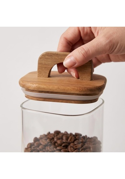 Akasya Kapaklı Kare Cam Kavanoz 1500 Ml, 10 20 Cm, Contalı Tutma Kulplu Şeffaf Erzak Kabı, Makarna Pirinç Bakliyat Yulaf Kuruyemiş Ve Kuru Gıda Saklama Kavanozu Çok Renkli