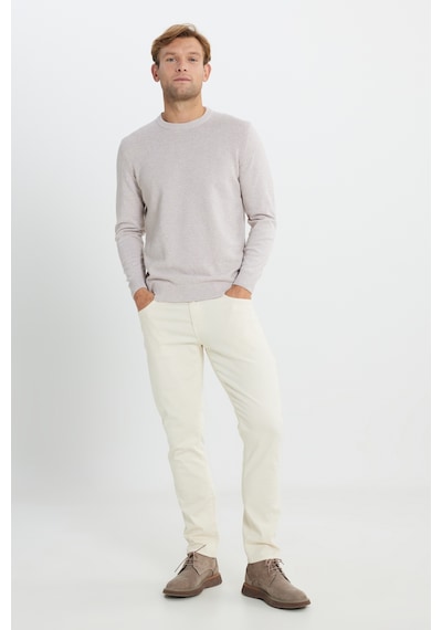 AC&Co / Altınyıldız Classics Erkek Bej Melanj Pamuklu Standart Fit Normal Kesim Bisiklet Yaka Jakarlı Triko Kazak Bej Melanj AC&Co / Altınyıldız Classics Erkek Bej Melanj Pamuklu Standart Fit Normal Kesim Bisiklet Yaka Jakarlı Triko Kazak Bej Melanj