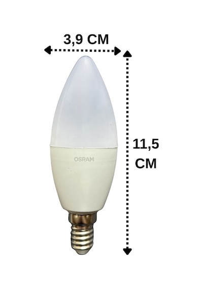 3 Adet Ledvance 7,5w Beyaz Işık 6500k E14 Duylu İnce Duy Led Ampul