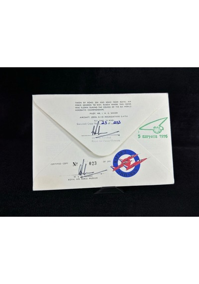1976 Kiev Akrobatic Uçuş Dünya Şampiyonası Fdc Izlak İmzalı Limitli 293'den 23. İlk Gün Zarfı  Teşhir Ürün