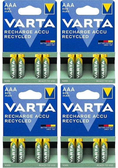 Varta 56703 800 mAh Blister AAA Ni-MH Şarj Edilebilir İnce Kalem Pil 2 x 8'li