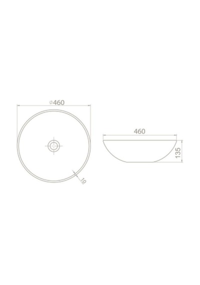 Turkuaz Seramik Cerastyle Zero 46 CM Tezgah Üstü Çanak Lavabo