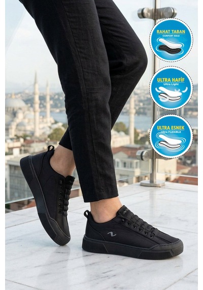 Noka Siyah Hava Alabilen Hafif Unisex Casual Ayakkabı Champ G